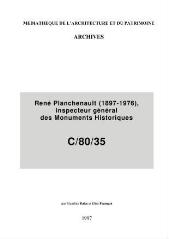 Archives de René Planchenault (1897-1976), inspecteur général des Monuments historiques